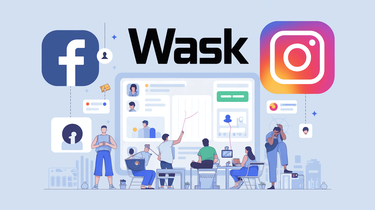 Illustration Wask optimisation publicités Facebook Instagram