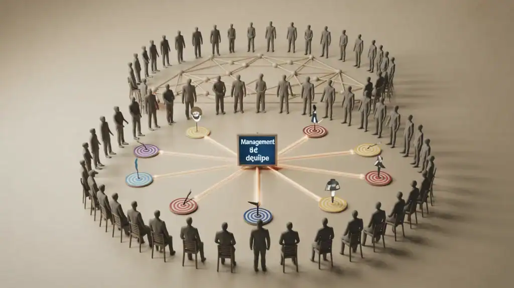 Illustration de management d'équipe et synergie de groupe