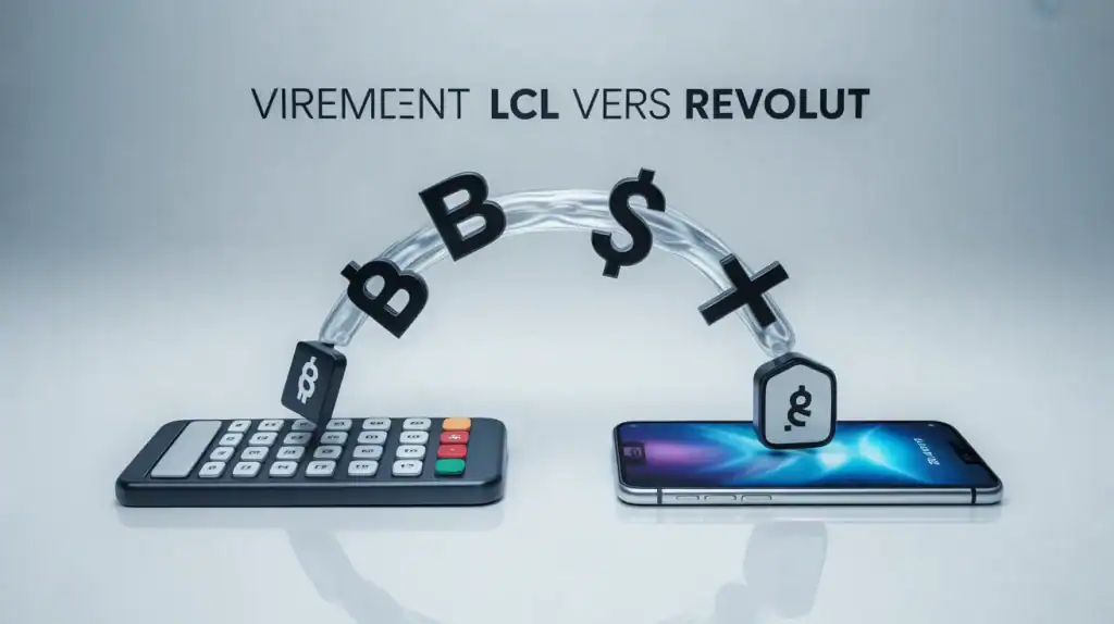 Illustration virement LCL vers Revolut sécurisé banque néobanque