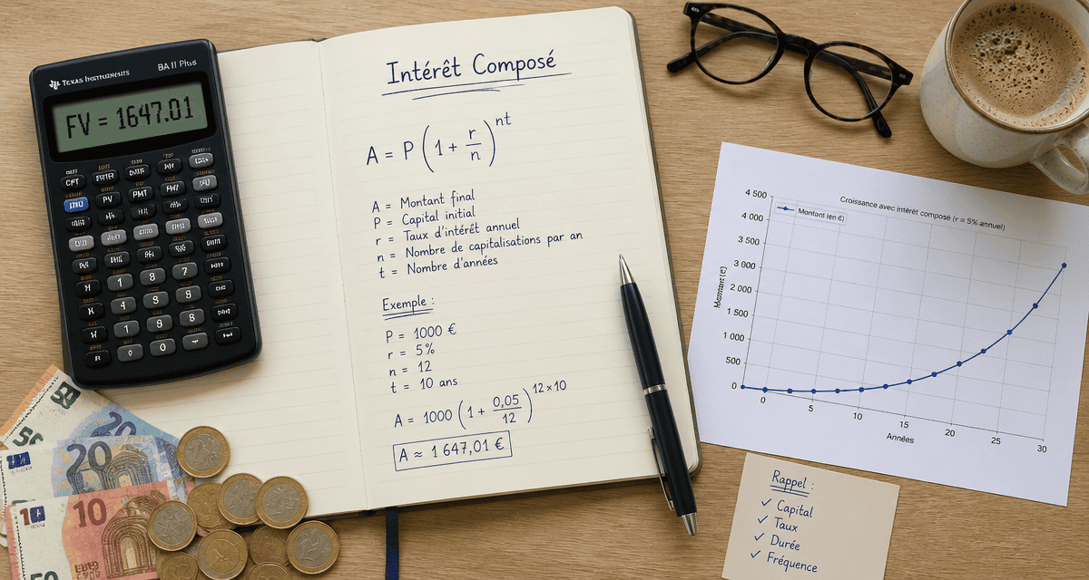 calcul intérêt composé carnet graphique euros