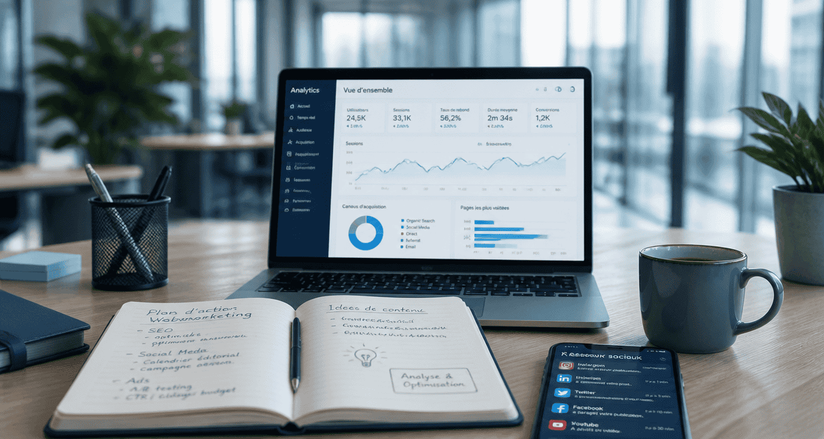 bureau webmarketing avec dashboard analytics