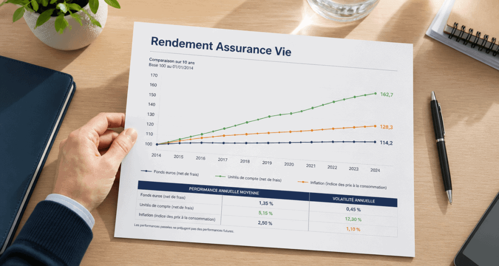 combien rapporte une assurance vie graphique fonds euros unités de compte