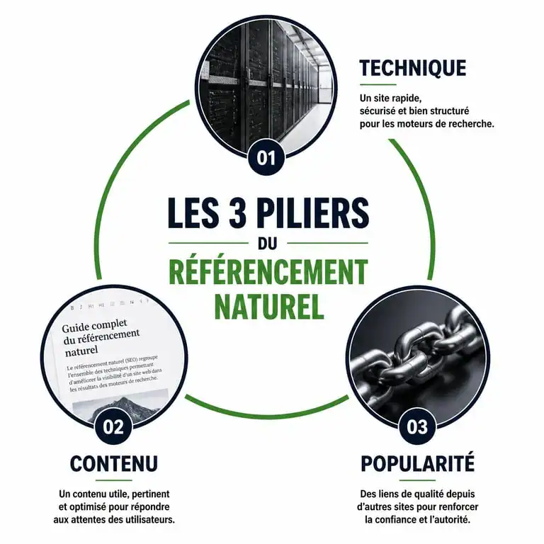 Les trois piliers d'une formation SEO : technique, contenu et netlinking
