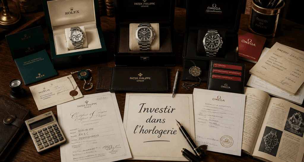 investir dans une montre de luxe full set accessoires