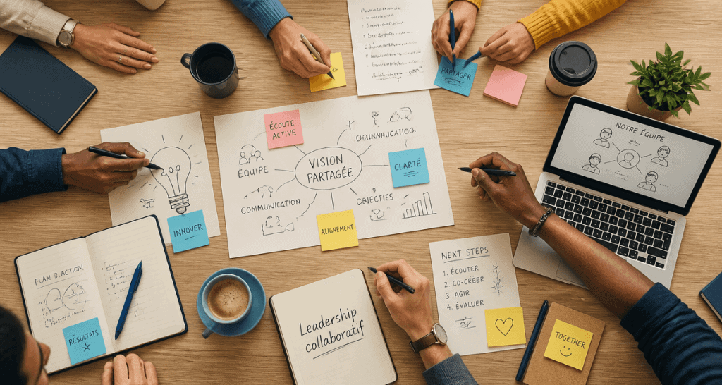 leadership collaboratif réunion équipe