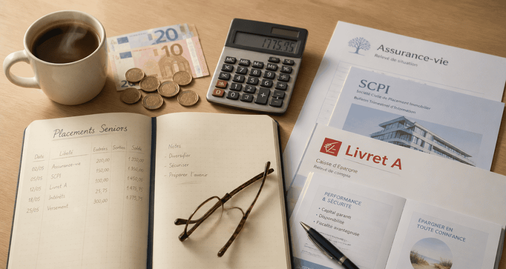 Meilleur placement pour un senior sur une table avec documents et calculatrice