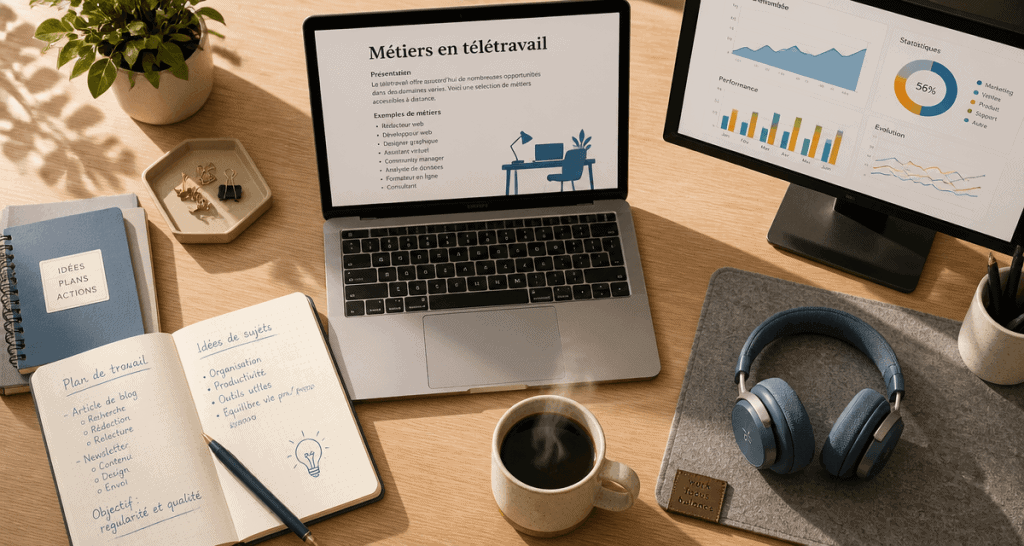 bureau métier en télétravail moderne
