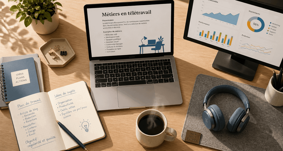 bureau métier en télétravail moderne