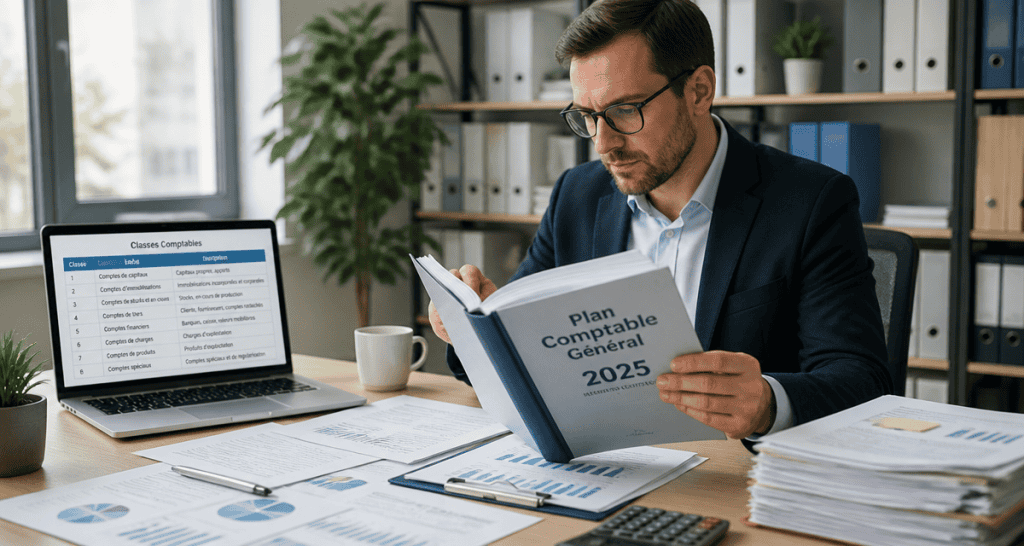 plan comptable général 2025 sur bureau de comptable