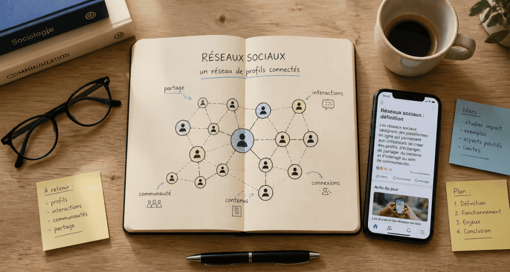 réseaux sociaux définition carnet schéma