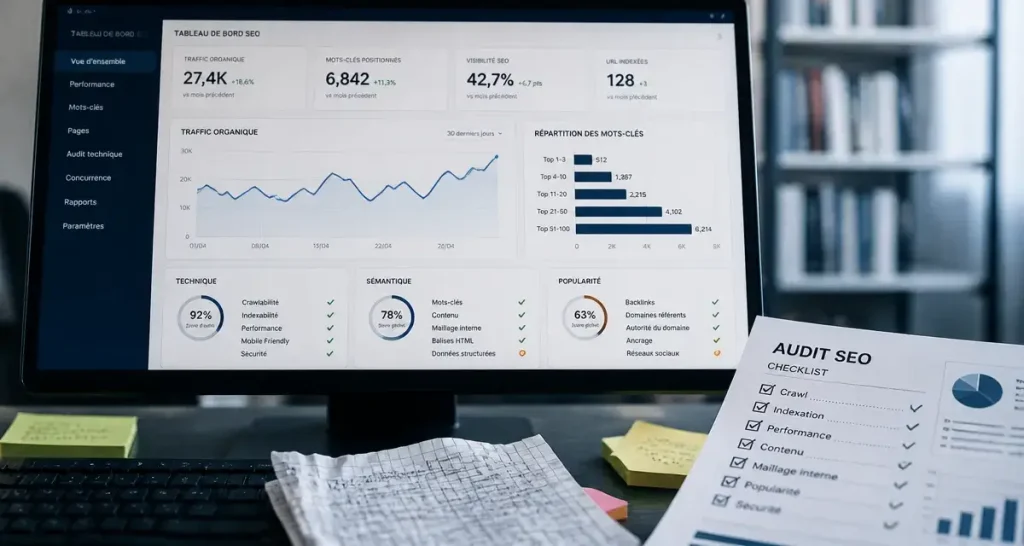 Emploi SEO : tableau de bord SEO, trafic organique et audit