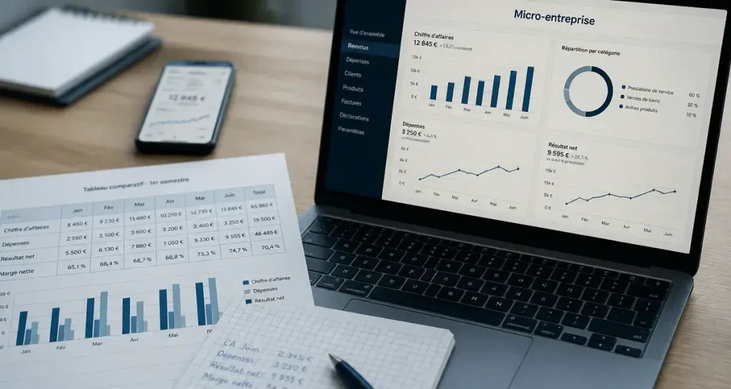 Idée de petit projet rentable : dashboard micro-entreprise et revenus sur tableau
