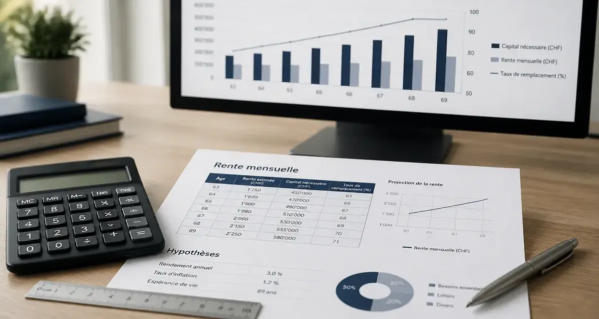Simulation placement avec rente mensuelle pour 1 000 € de capital mensuel