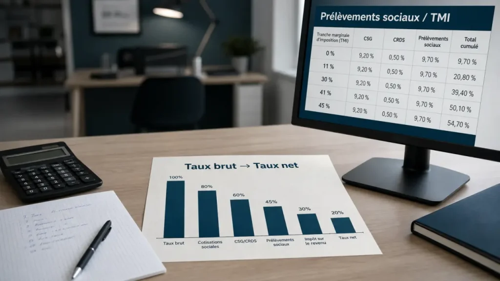 3,10 % affichés, 2,57 % ou 1,64 % perçus : convertir un taux brut en net pour votre épargne