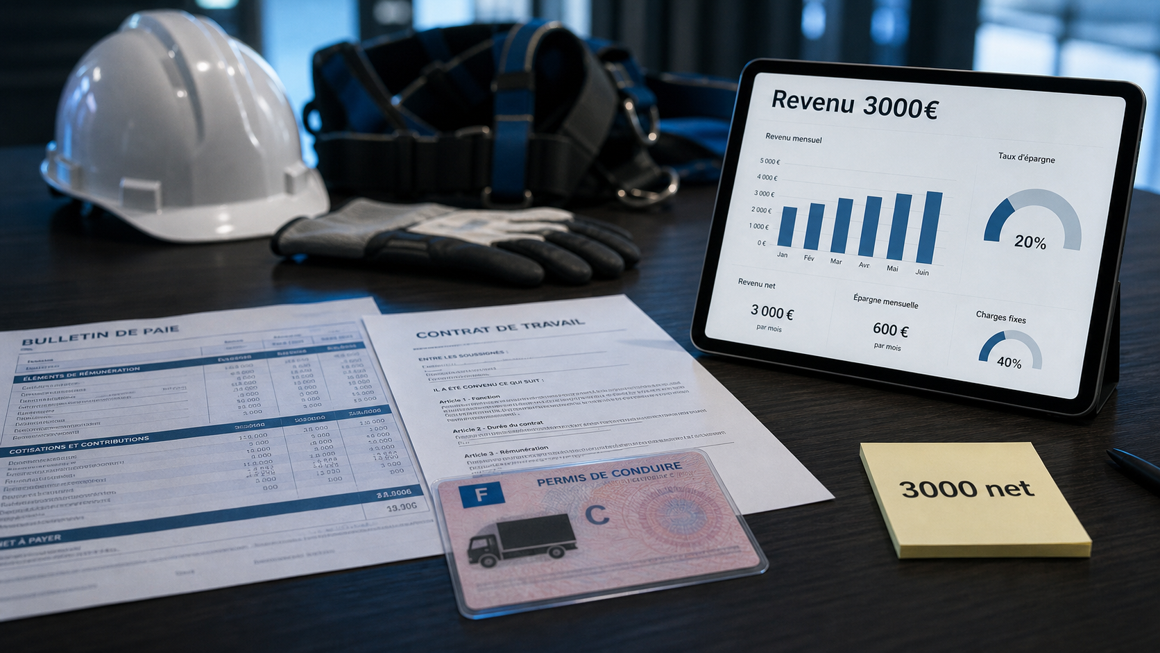 Offre d'emploi 3000 euros net sans diplome, fiche de paie et permis poids lourd