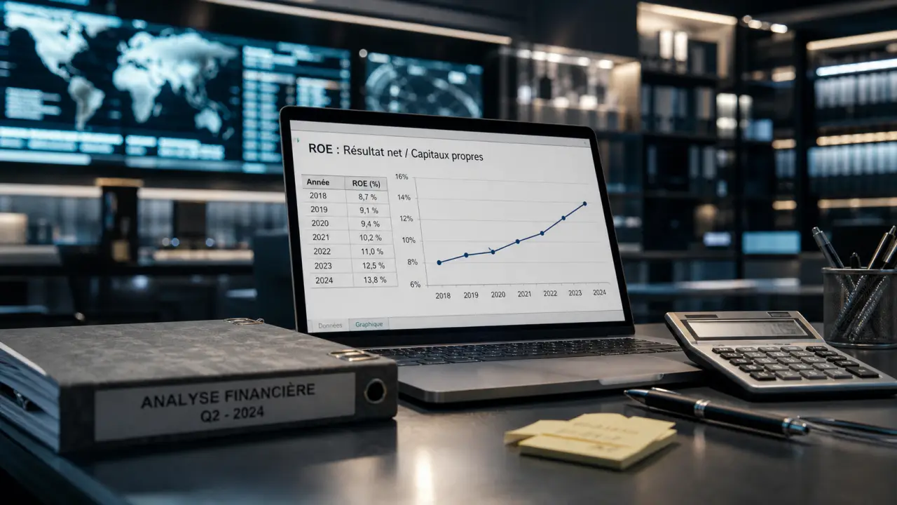 Rentabilité financière formule ROE : résultat net / capitaux propres