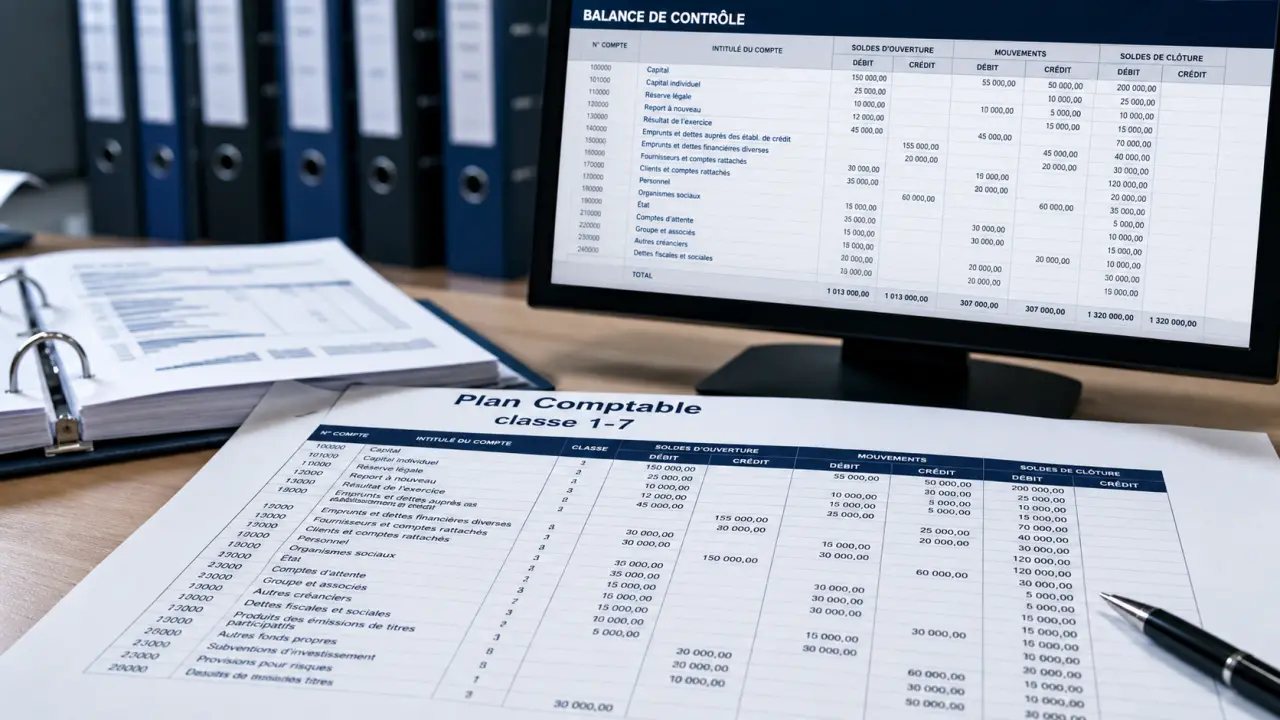 Table comptable classes 1 à 8 pour classer les écritures
