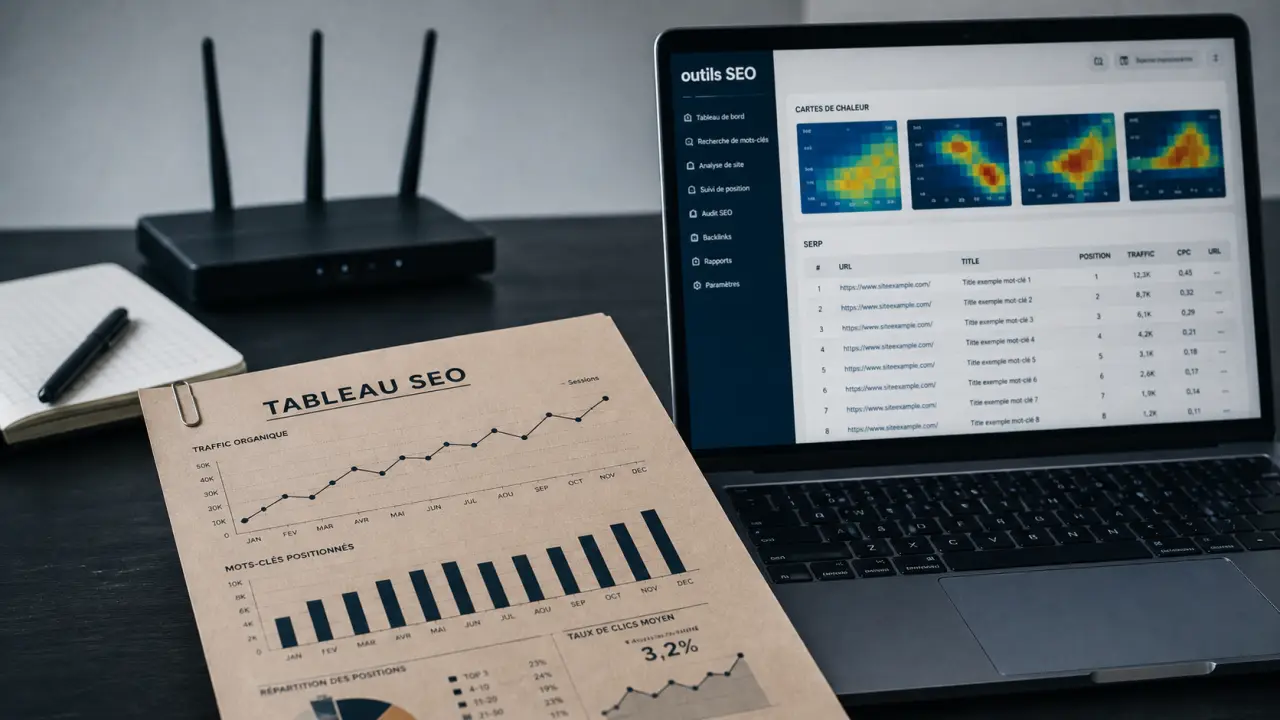Outils référencement naturel gratuits ou payants, tableau SEO et dashboard