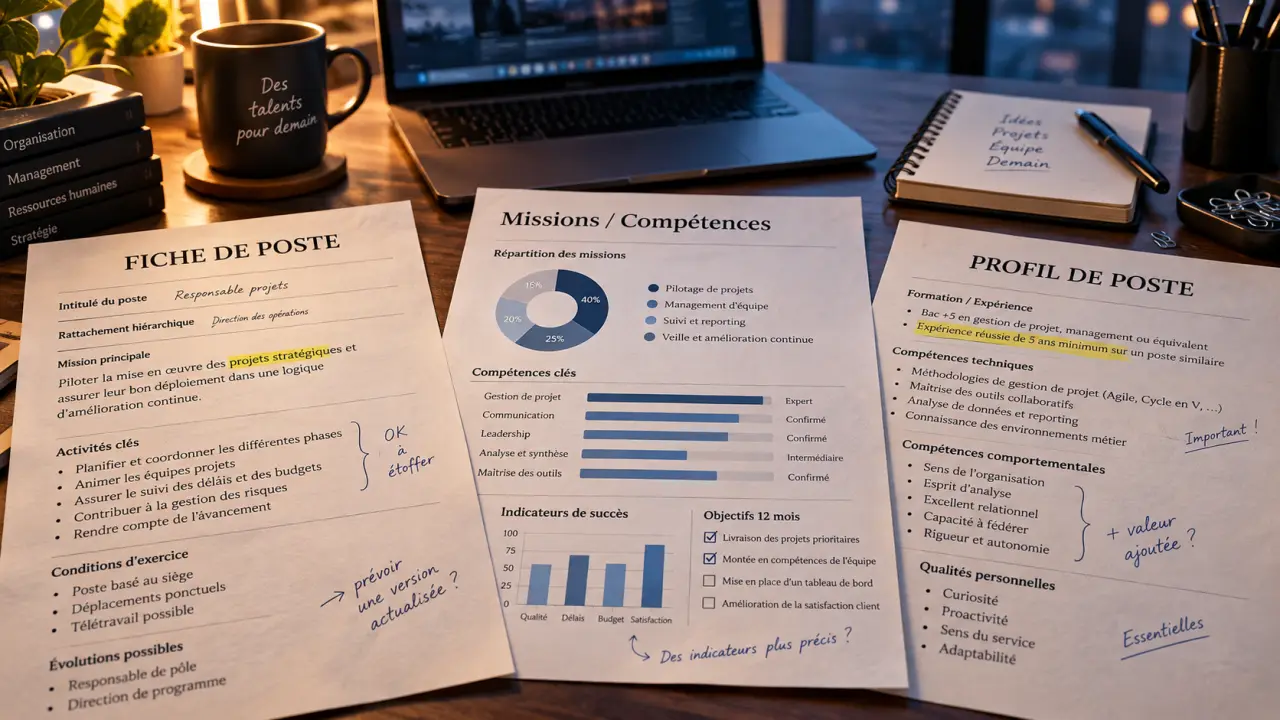 Profil de poste et fiche de poste RH : documents pour recrutement