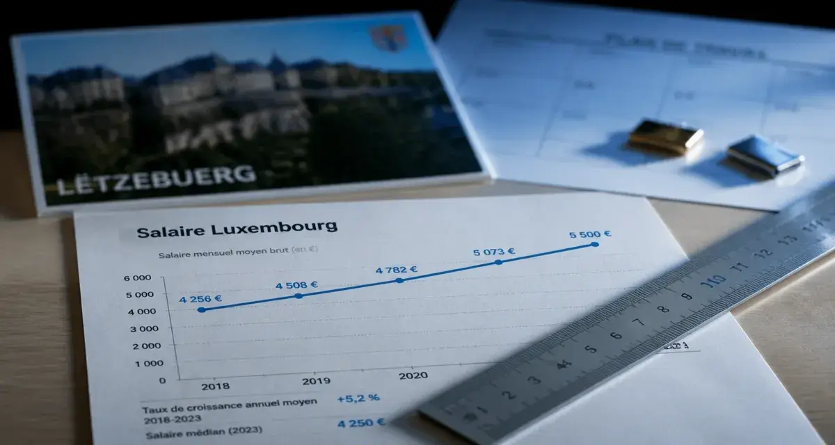 Salaire Luxembourg : graphique et tableau, écart avec la France > 65 %