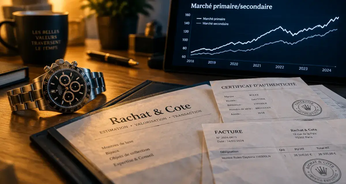 Investir dans une montre : montre de luxe et graphique marché d’occasion